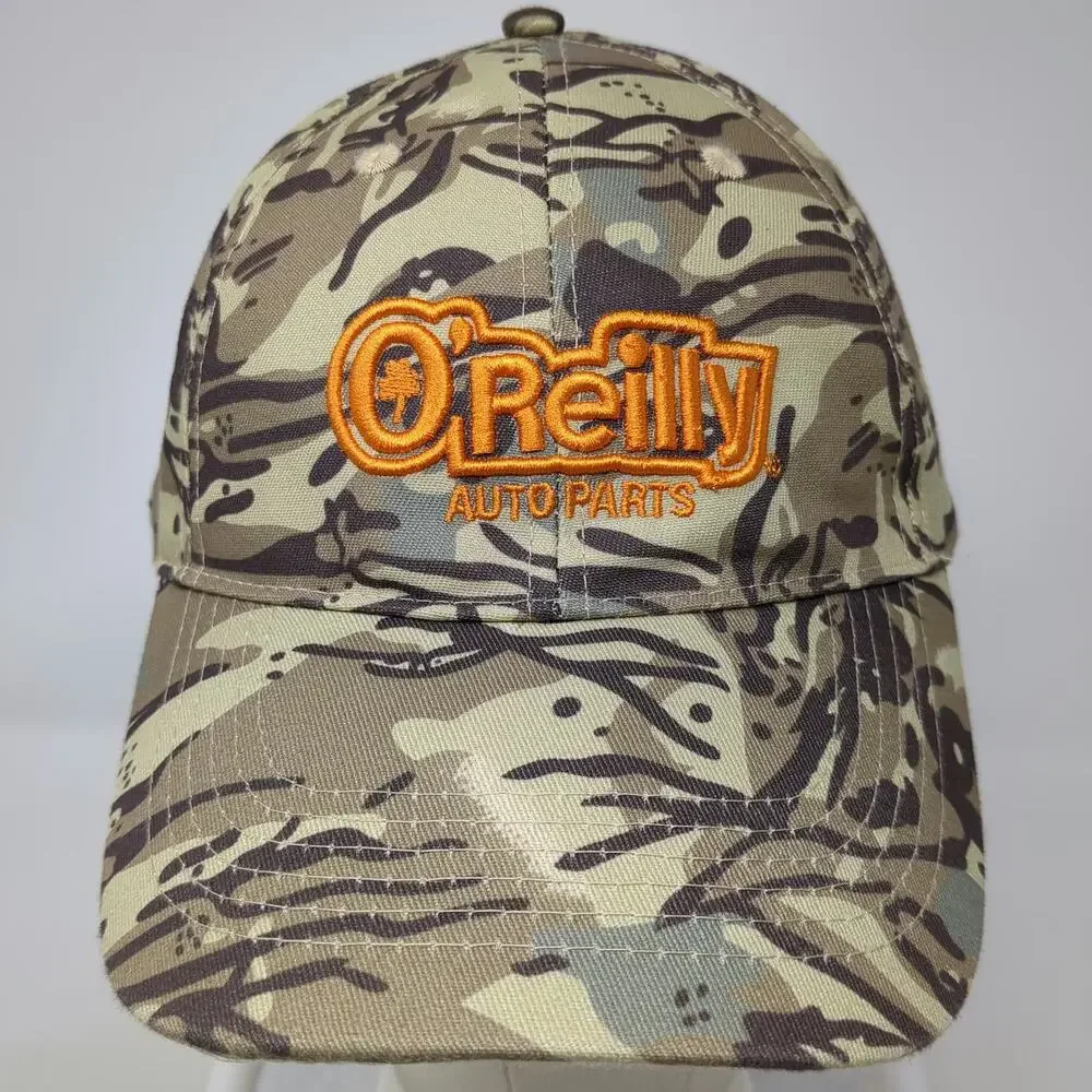 O'Reilly Auto Parts Baseball Cap Green One Size Tiger Stripe Camo Strapback Hat